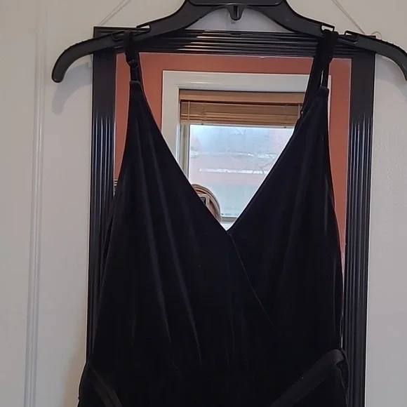 H&M Black Velvet Jumpsuit | Size 10 - Picture 3 of 9